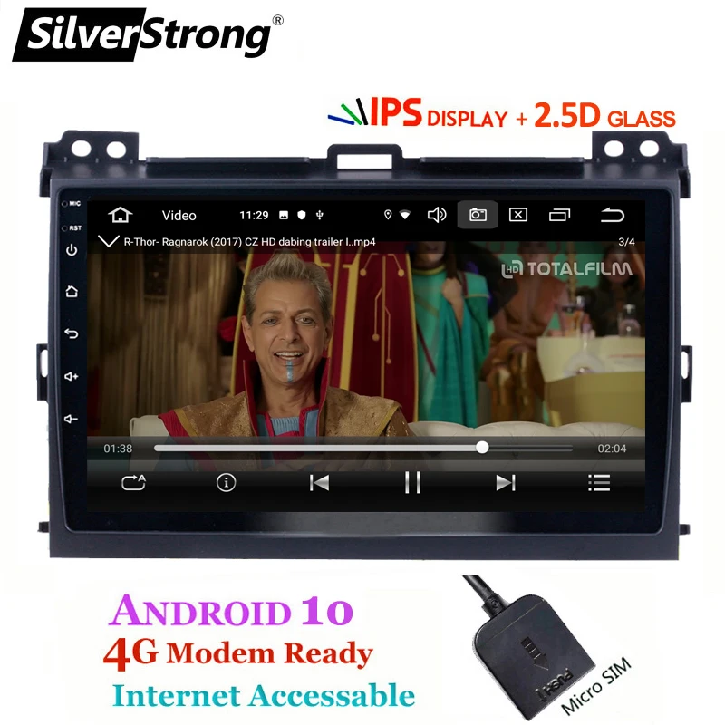 SilverStrong IPS 2.5D 4G SIM Автомобильный мультимедийный плеер для Toyota Prado 120 LandCruiser Android10 GPS