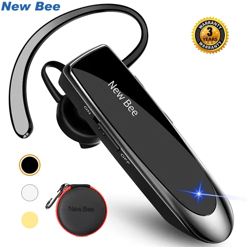 Беспроводные наушники New Bee с Bluetooth 5,0, гарнитура, наушники-вкладыши с микрофоном, 24 часа, мини гарнитура для режима «свободные руки», наушники...