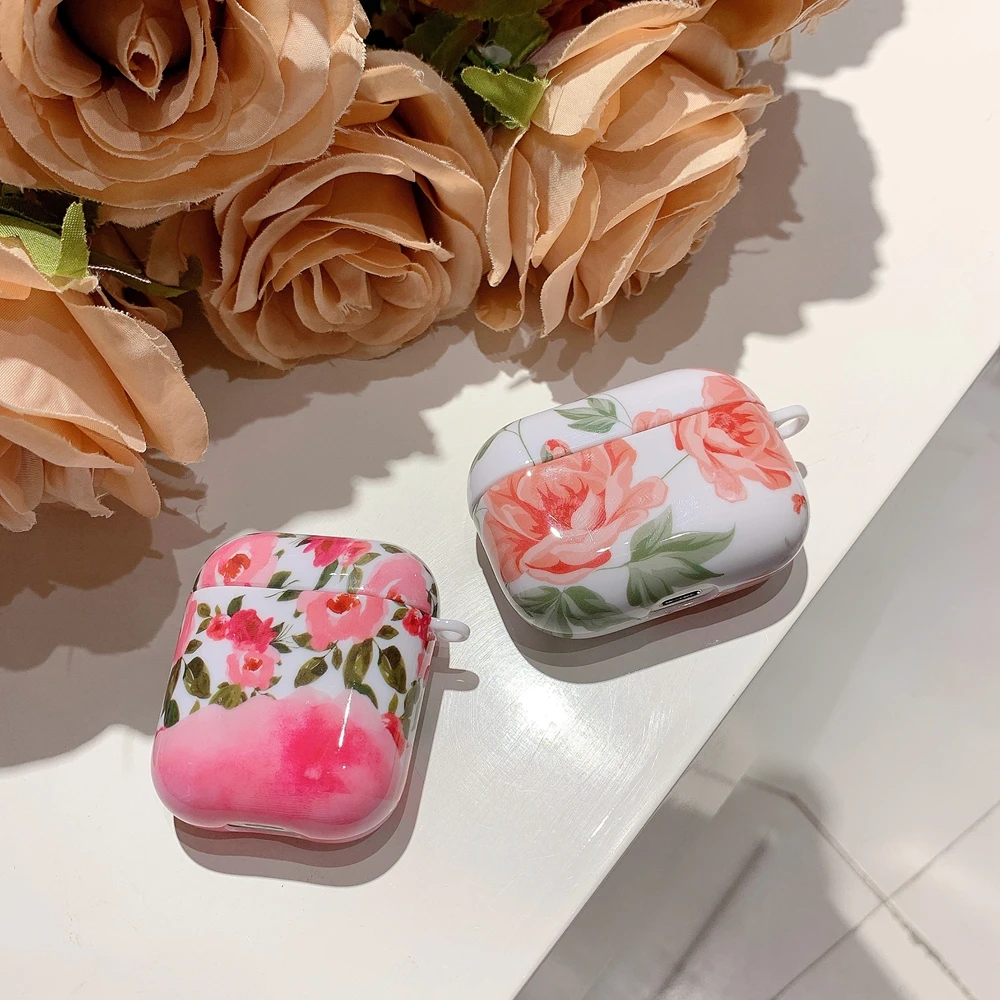 

Art Flower Earphone Case For Apple Airpods 2 1 Air Pods Cases Daisy rose Vintage Floral Cover For AirPod Pro 3 Protector Shell