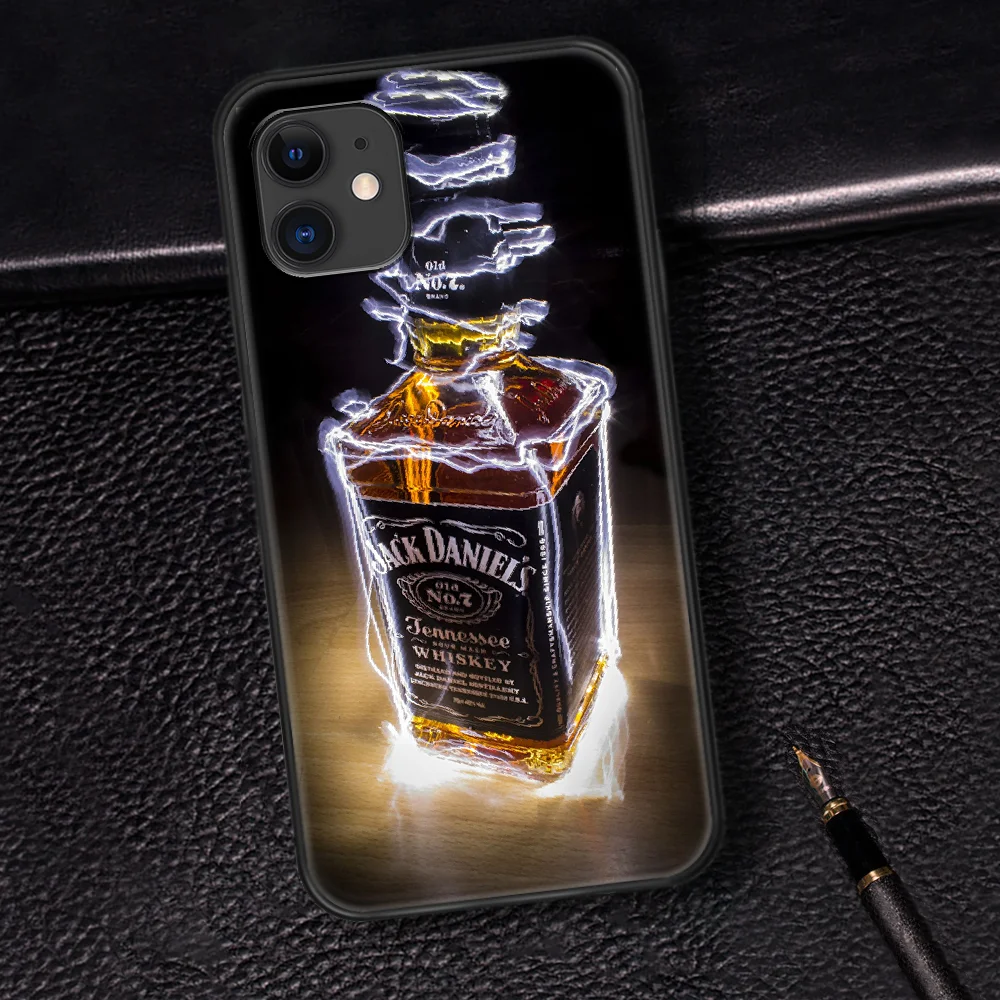 

Jack Whiskey DANIELS Alcohol Phone Case For Iphone 5 5S SE 2020 6 6S 7 8 Plus 11 12 Mini X XS XR Pro Max black Cover Pretty Cell