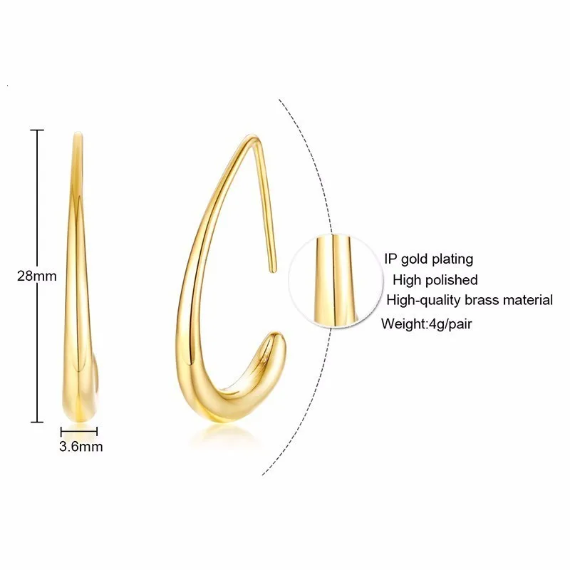 Женские серьги подвески в форме капли воды Vnox золотистые медные для