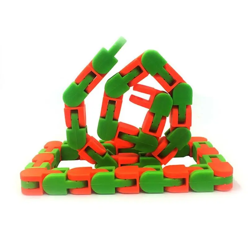 

Stress Relief Fidget Toys 48-Section Bicycle Chain Fluid Bracelet Colorful Puzzle Sensory Tracks Kids Toys