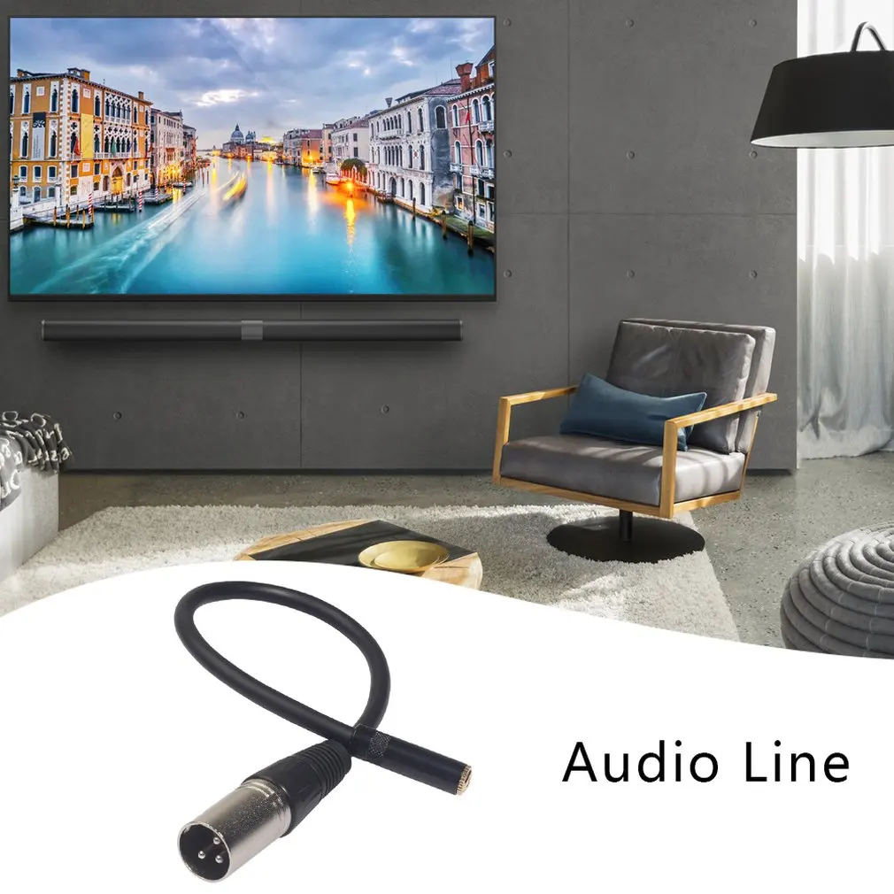0,3 M Xlr Сделано в Китае 3-контактный разъем для 3,5 мм стерео штекер Экранированный микрофонный кабель ТРС к кабелю для подключения внешних устройств 3,5 мужского и женского пола 52923A