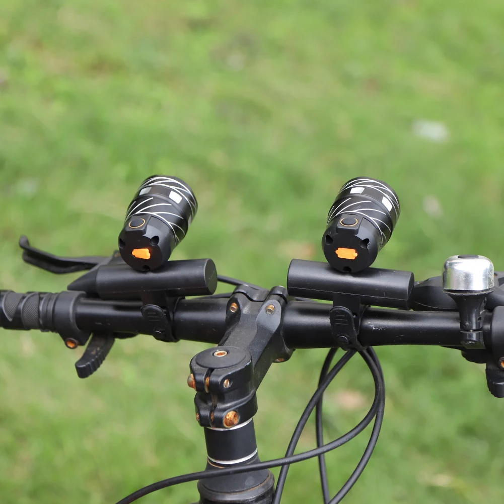 Mountain Bike USB Rechargeable Lights Set Waterproof Bicycle Rotatable Zoom Headlight Night Ridding Warning Taillight Cycling | Спорт и