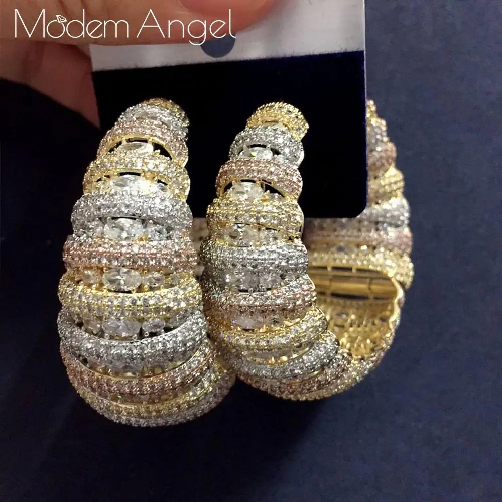 Модные геометрические серьги кольца ModemAngel для женщин аксессуары с полным