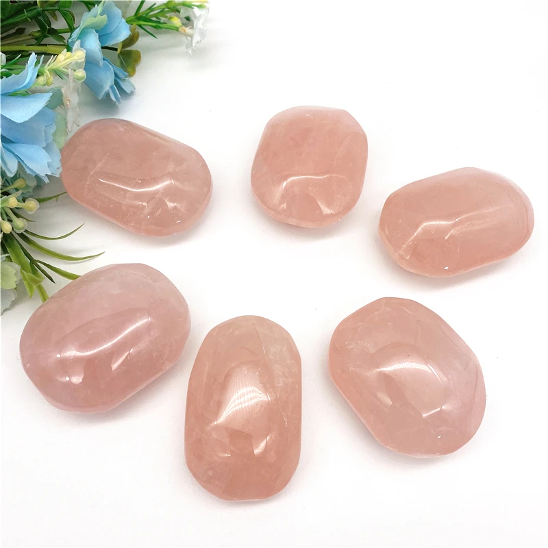 

Drop shipping 1pcs Natural Rose Quartz Pink Crystal Palm Energy Reiki Stones Room Home Office Natural Stones and crystals