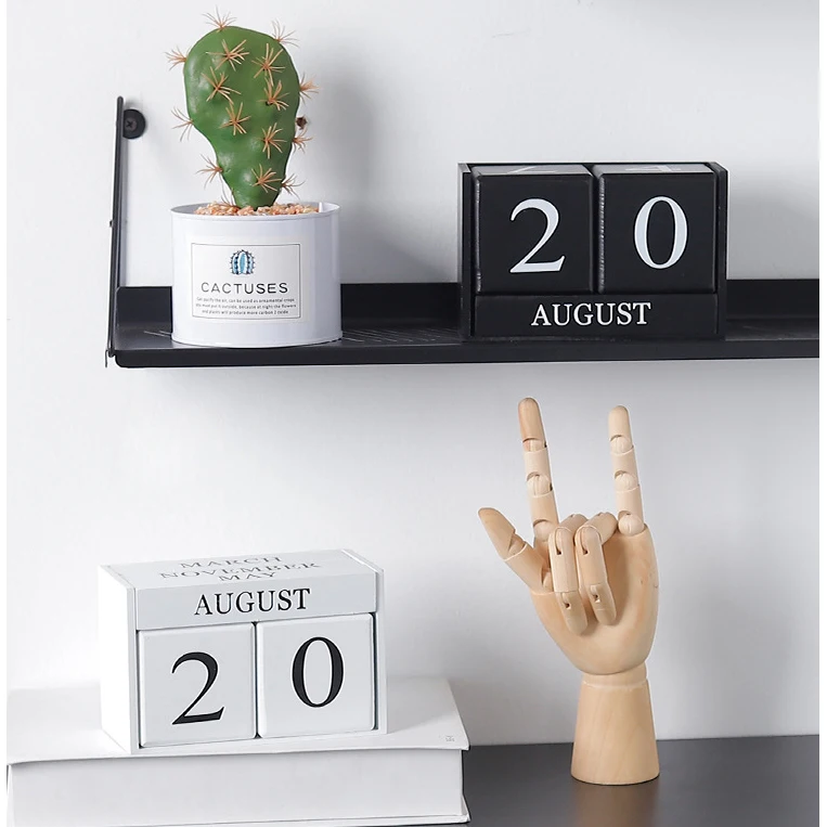 

Wooden Creative Desktop Setting Calendar Perpetual Calendar Decorations Home Study Office Desktop Decorations Nice