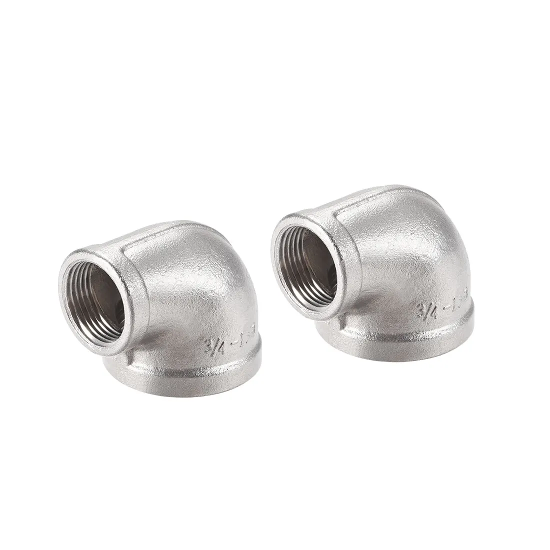 

uxcell 2pcs Stainless Steel 201 Cast Pipe Fitting 90 Degree Elbow 1-1/4BSPT Female X 3/4BSPT Female Thread