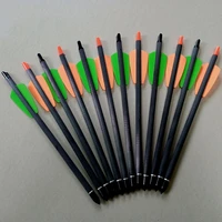 12pcs 7 5 inch carbon crossbow arrows with plastic feathers and replacement arrows for ek system r9 crossbow hunting archery