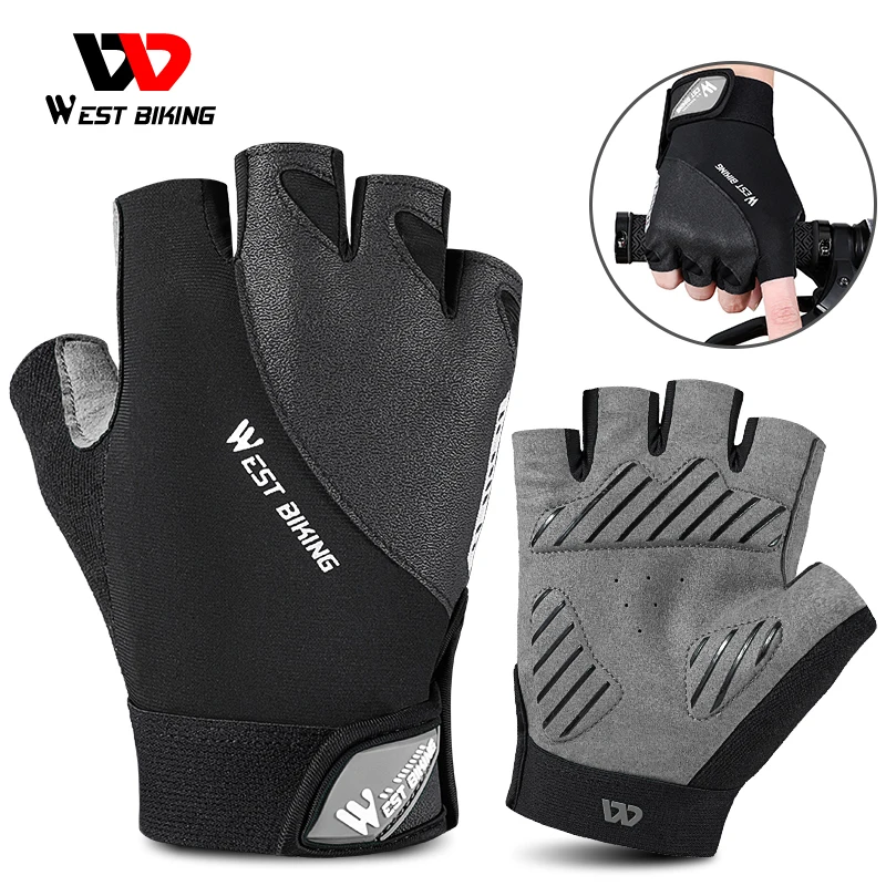 

WEST BIKING Summer Cycling Gloves Breathable Anti Slip Half Finger Sport Gloves MTB Road Bicycle Gym Fitness Men Women Gloves