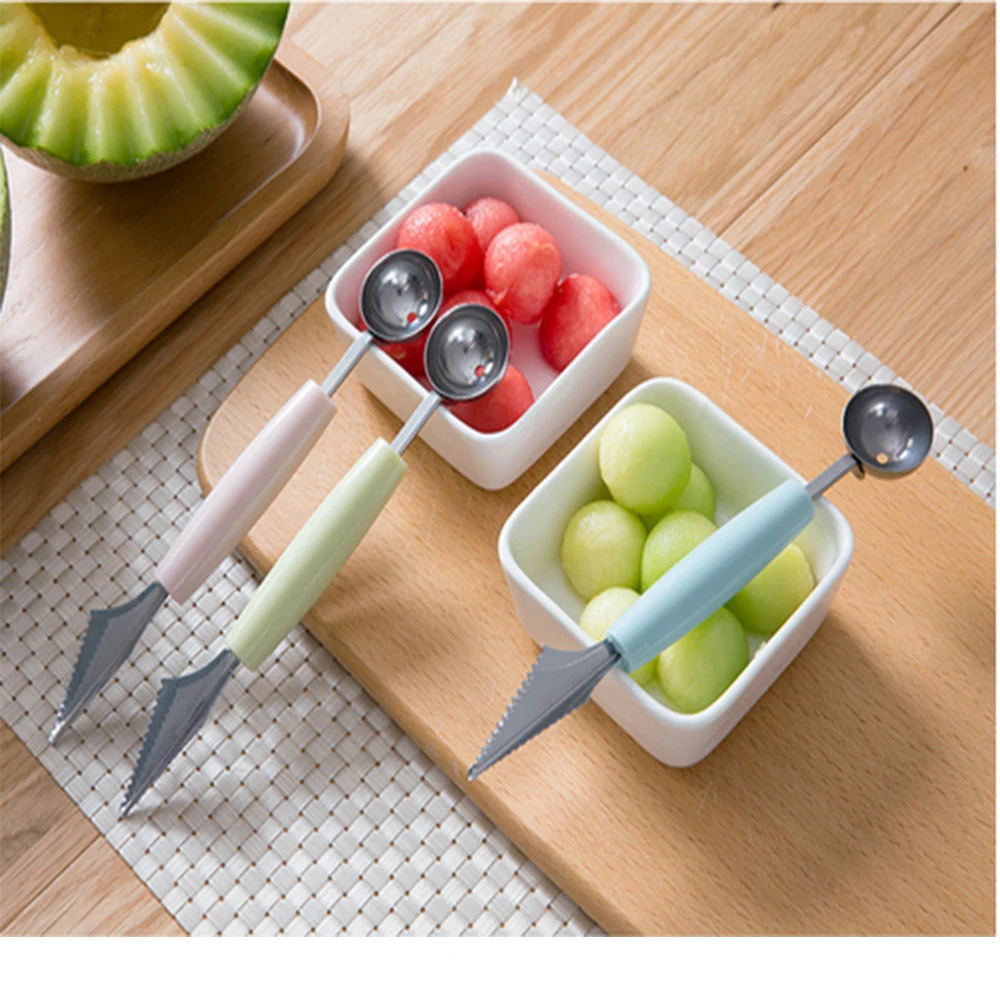

Plain double-headed fruit ball digger corrugated carving Tool