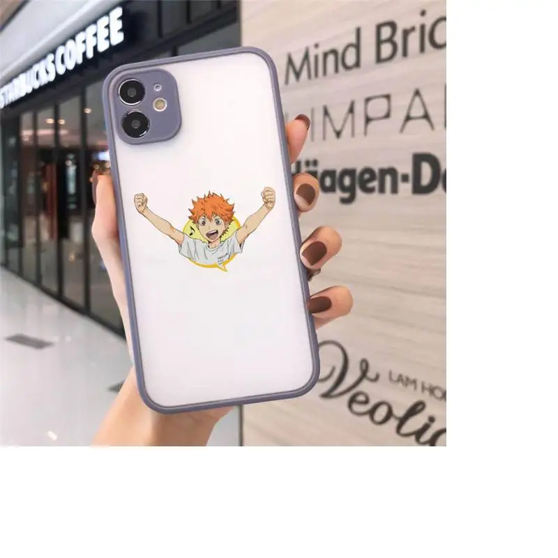 

Haikyuu Hinata attacks Anime Phone Case matte transparent For gray iPhone 7 8 x xs xr 11 12 pro plus max mini Funda Clear