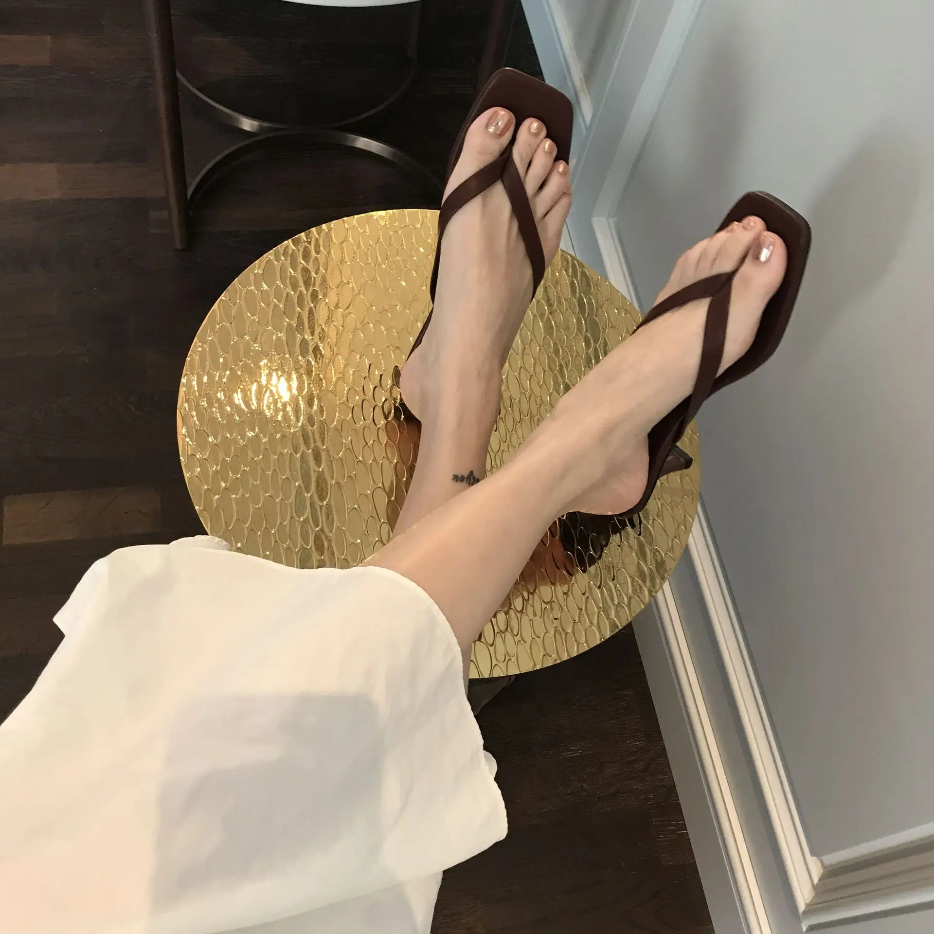 

2020 new summer Flip Flop Sandals with thin heels