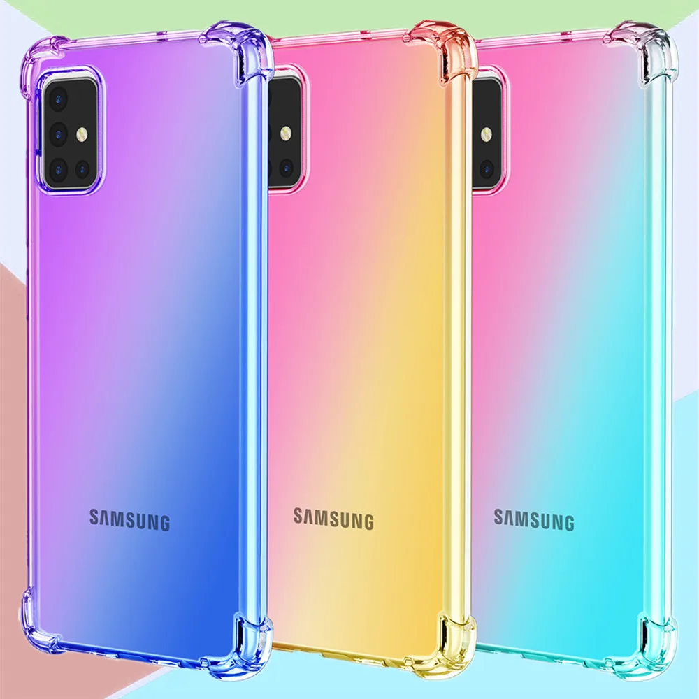 Мягкий противоударный чехол из силикона для Samsung Galaxy A51 A71 A81 A91 30 50 70 S20 ультра S7 S8 S9
