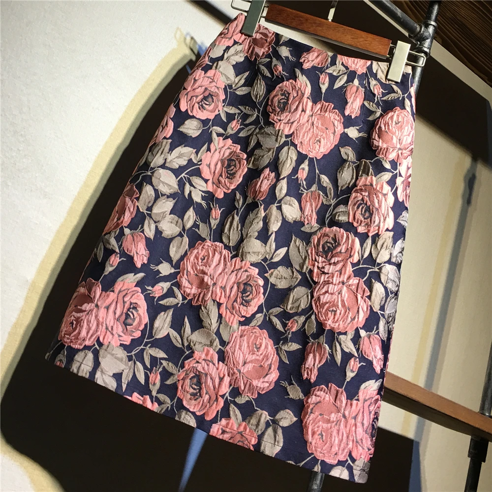 

little show thin aristocratic temperament of new fund of 2020 autumn high light ripe printed skirt pockets hip skirt