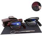 Винтажные складные очки для чтения для мужчин и женщин, Мужские Складные пресбиопические очки, диоптрий + 1,0 1,5 2,0  4,0 ретро очки для дальнозоркости