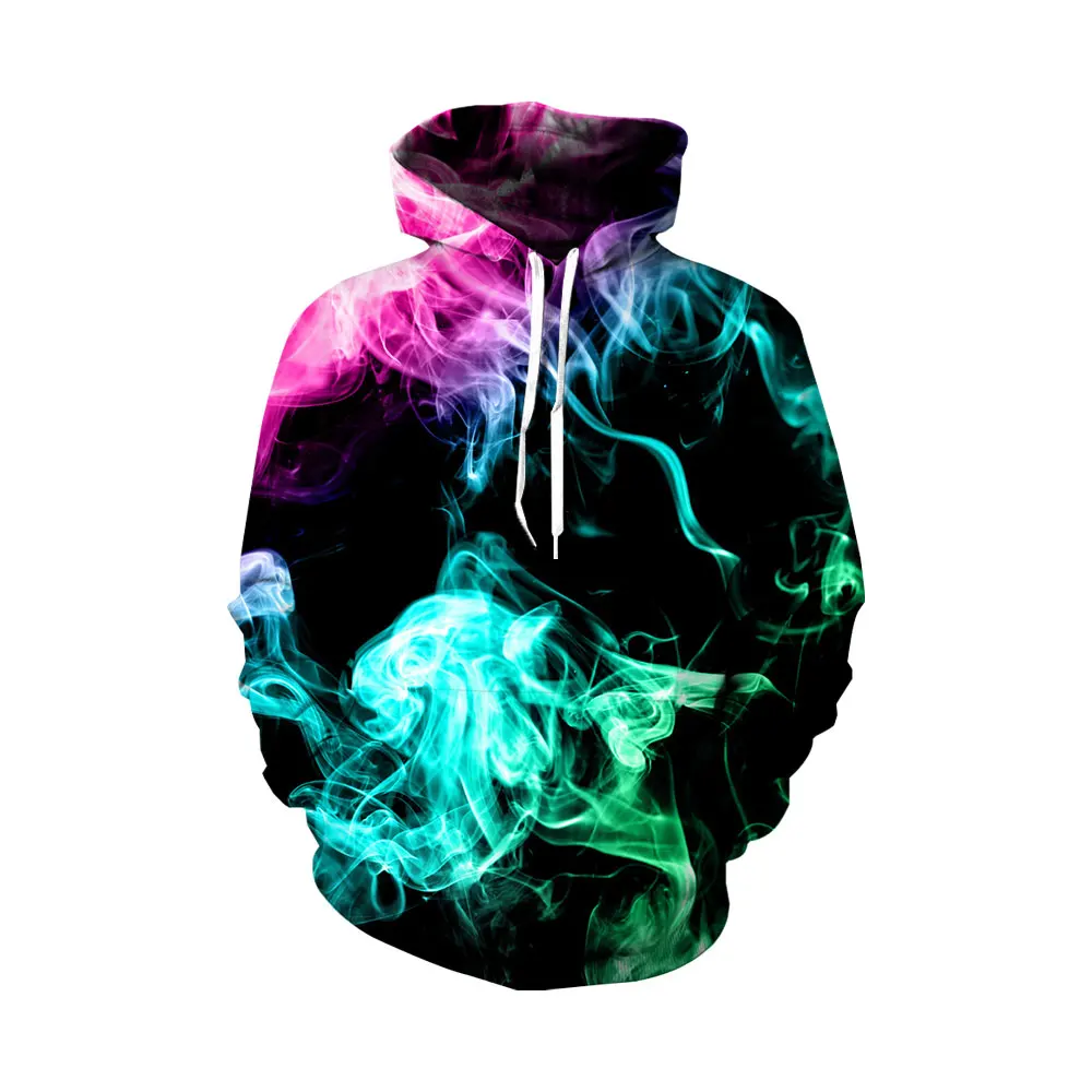 

Dropshipping Long Sleeve Hoodies Men's Flame Design Hoodie Unisex Hooded Pullover Clothing Blue And Red Fire Oversized Hoodies
