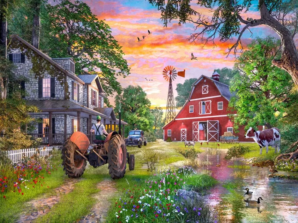 

Vermont Christmas Company Working Farm Jigsaw Puzzle 1000 Piece Learning Toys for Children Educational Toys Wood Toys