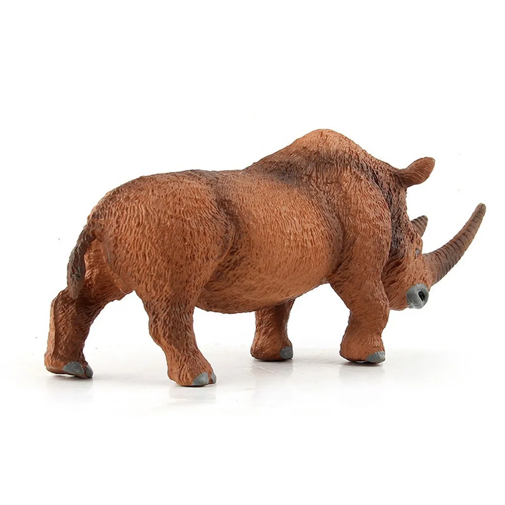

Realistic Long-haired Rhino Model Toy Early Childhood Educational Learning Animal Model Simulation Rhino Family Decoration
