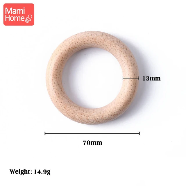 wooden ring Mamihome Baby Wooden Teether Animal Ring Silicone Rodent Beech Wooden Blank Rabbit Ears baby products Toys Pacifier Pendant Gift - Цвет: wooden ring