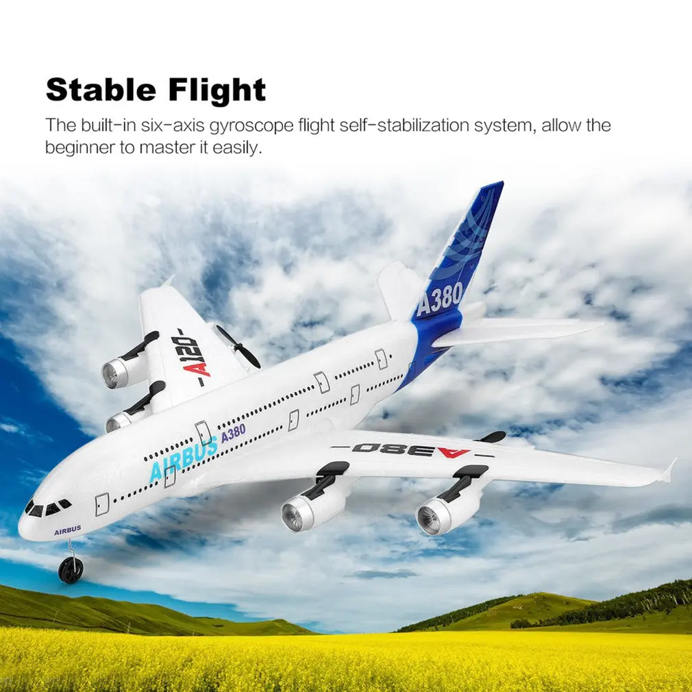 

NewA120-a380 Airbus 2.4ghz 3ch Rc Airplane Fixed Wing Drone Toys Aeromodelling Remote Control Aircraft Six-axis Fht Toys for Kid