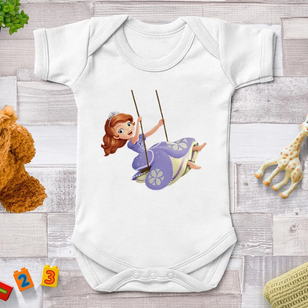

Sofia The Frist Baby Rompers Baby Girl Disney Princess Printed Graphic Clothes Newborn Jumpsuits Bodysuit Harajuku Baby Outfits