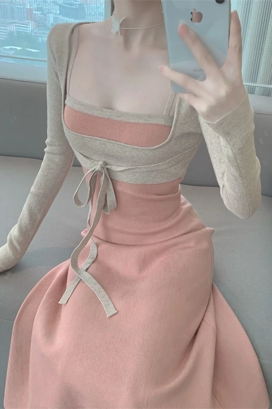 

Temperament retro long dress Q205