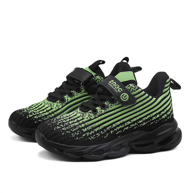 

Дышащая тканевая повседневная обувь для мальчиков, модные сочетающиеся цвета туфли на плоской подошве, нескользящая износостойкая спортив...