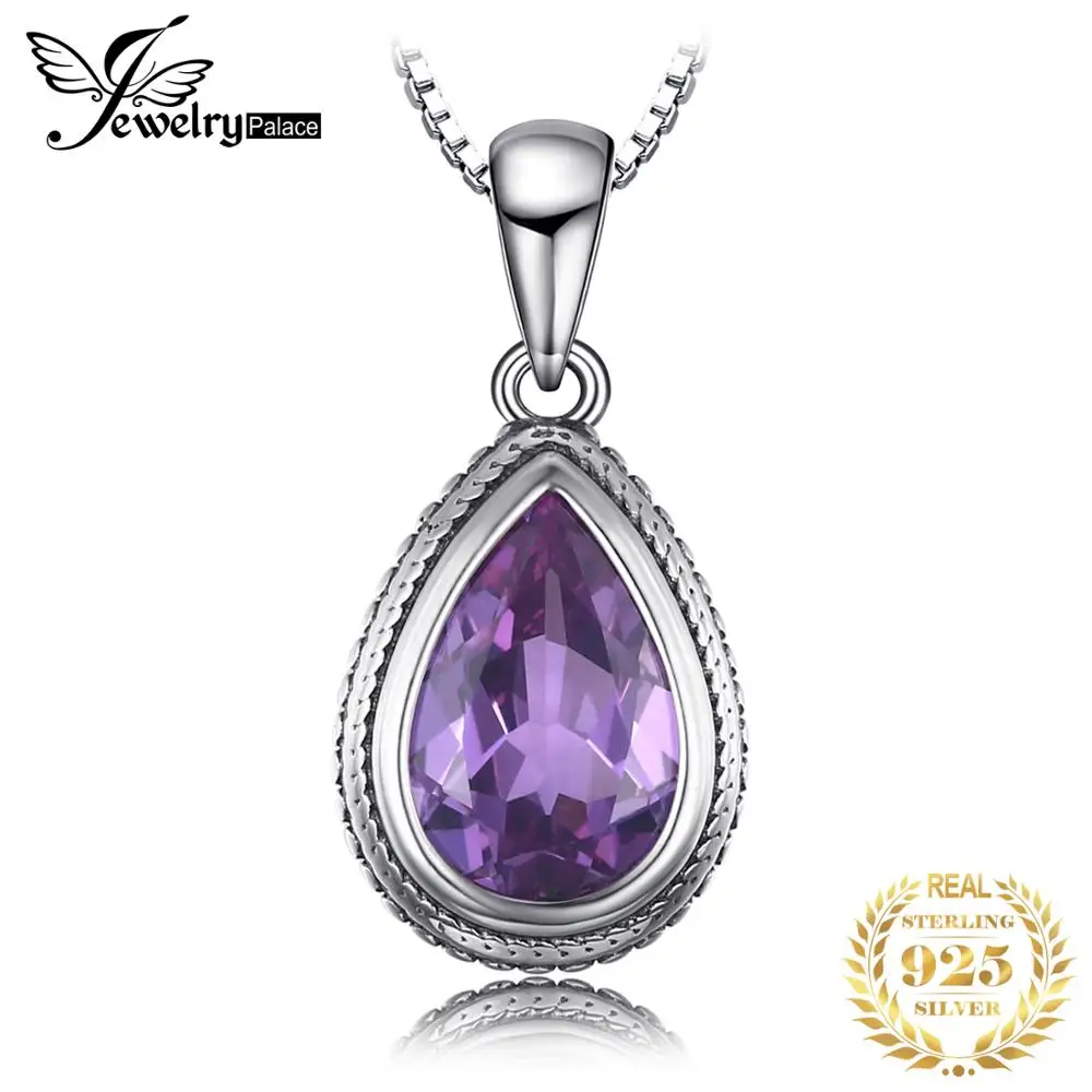 Jewelrypalace груша Форма 11ct создан Александрит Сапфир кулон 100% 925 серебро Красивые