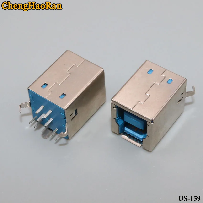 ChengHaoRan 2 шт./лот USB 3 0 гнездовой/гнездовой разъем BF 180 градусов штекер Тип B