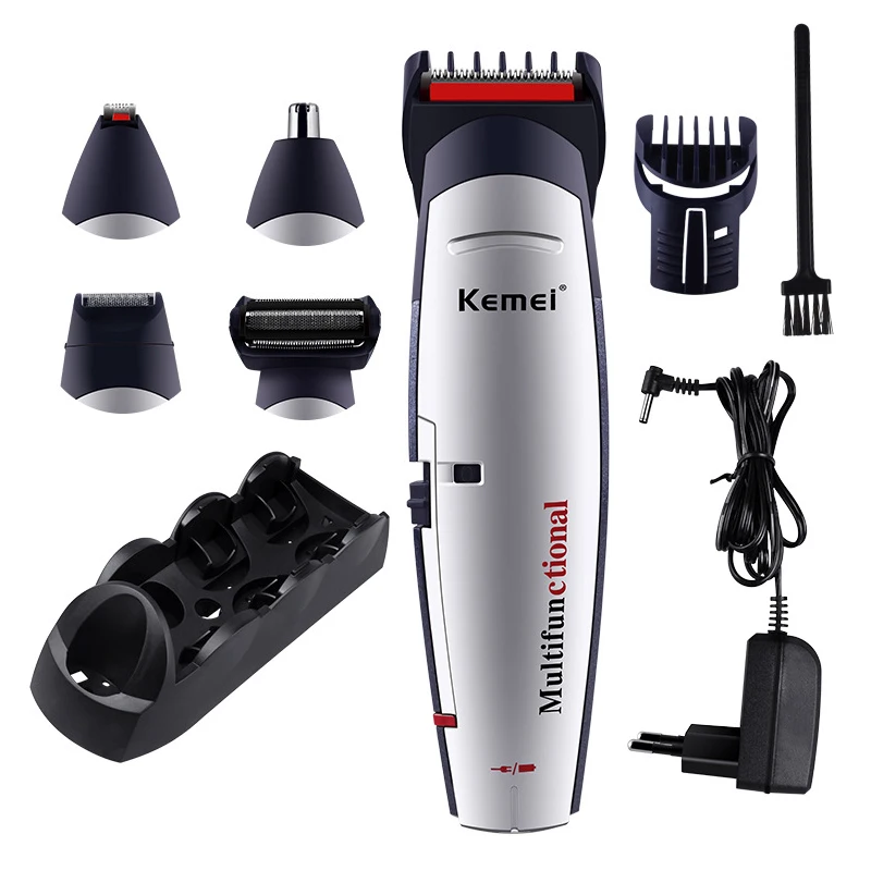 

Kemei 5 в 1 Профессиональная машинка для стрижки волос аккумуляторные электробритвы Борода Нос ушной триммер Стрижка резка ЕС вилка 42D