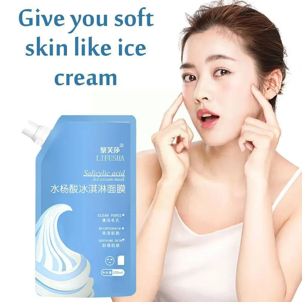 

100ml Salicylic Acid Ice Cream To Remove Acne And Moisturizing Pores Cleansing Marks Blackheads Care Shrinking And Ski X8z5