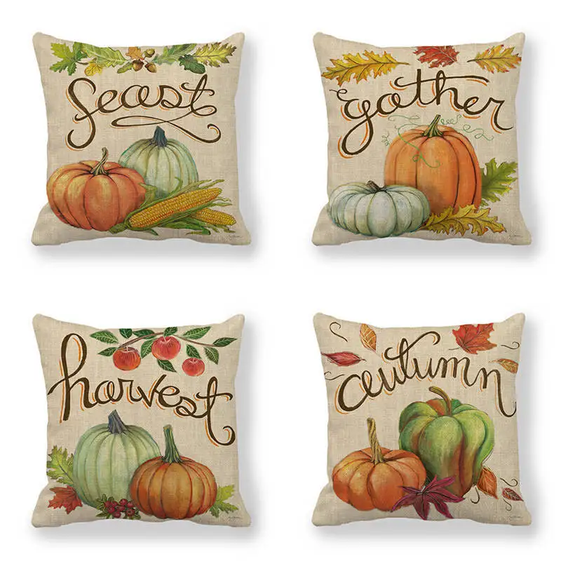 English And Pumpkin Flax Peach Leather Velvety Pillowcase Warm Comfortable Sofa Bedroom 45cmx45cm No Pillow Core | Дом и сад