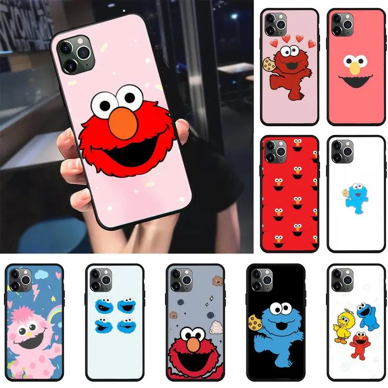 

Cute cartoon Sesame Street Cookie Elmo Phone Case For iphone 7 8 plus x xr xs 11 12 mini pro max black soft nax fundas cover