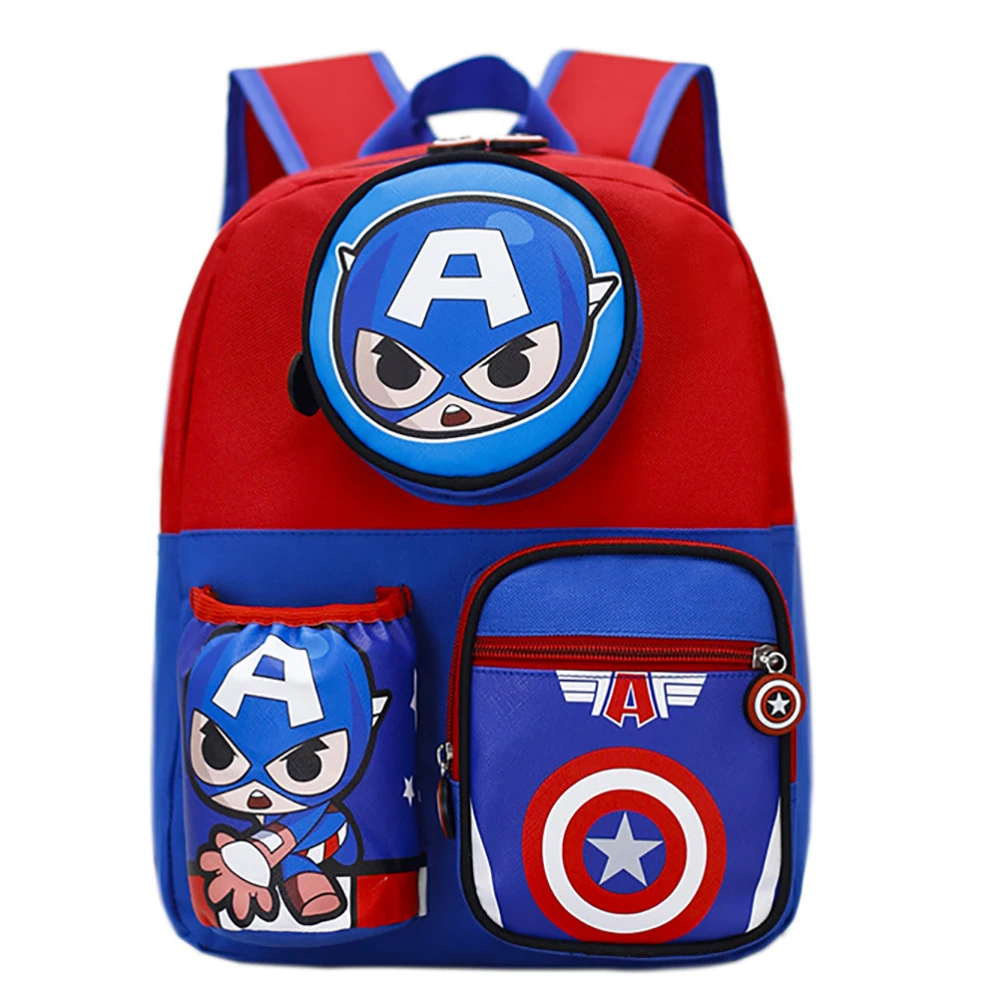 Marvel Cartoon Captain America Backpack Bags For Boys Spiderman Cute Fashion Handbags Kindergarten Avengers Travel Packages Gift