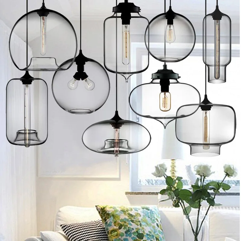 Красочные стеклянные подвесные светильники 7 цветов выбор подвесной светильник