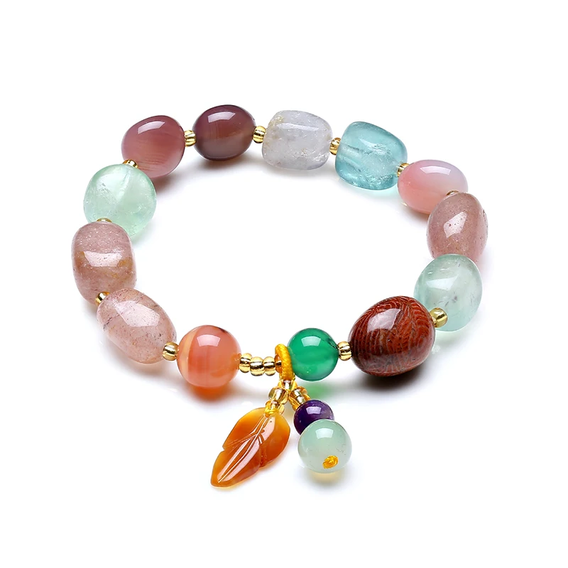 Оптовая продажа с фабрики натуральный яркий браслет камнями для женщин