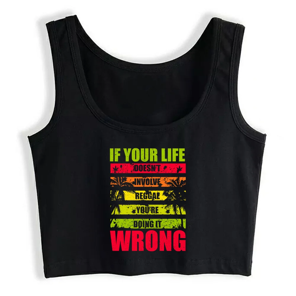 

Crop Top Women Reggae Rasta Rastafari Emo Grunge Y2k Aesthetic Tank Top Female Clothes