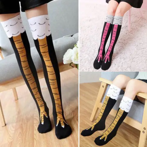 

Funny 3D Chicken High Socks Cartoon Animals Thigh Stockings Creative Womens Mens Socks 3 Colors
