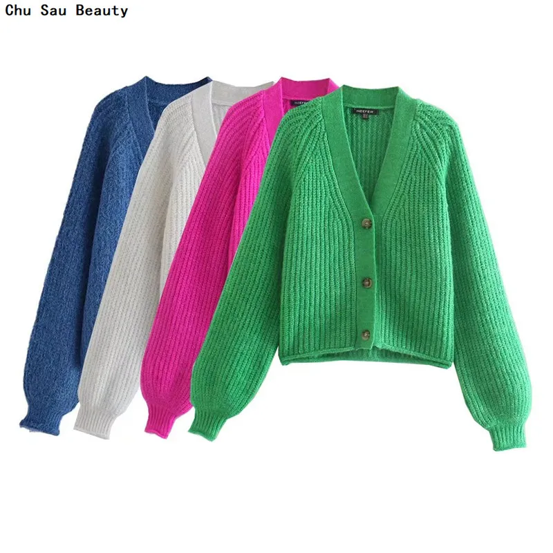 

New Women's Multicolor Tassel Pattern Knitted Jacket Autumn Fashion Rose Red V-Neck Long-Sleeved Single-Breasted Warm Sweater