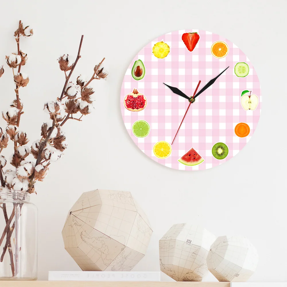 12 различных видов настенные часы в виде фруктового дерева свежие фрукты ломтик