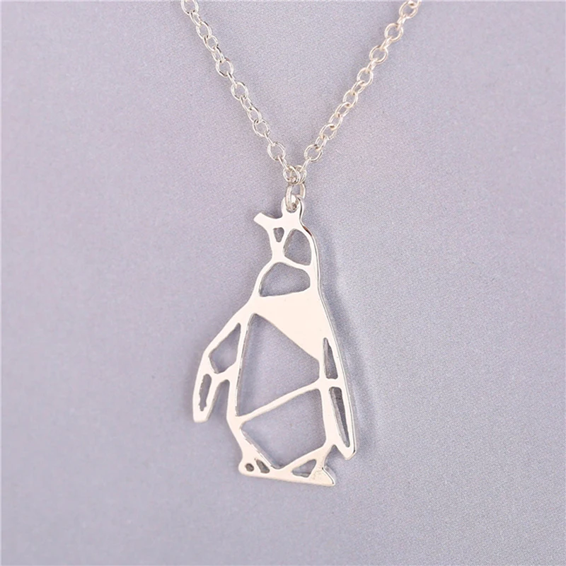 Популярные женские туфли с милым рисунком в виде птичек-оригами Пингвин ожерелье