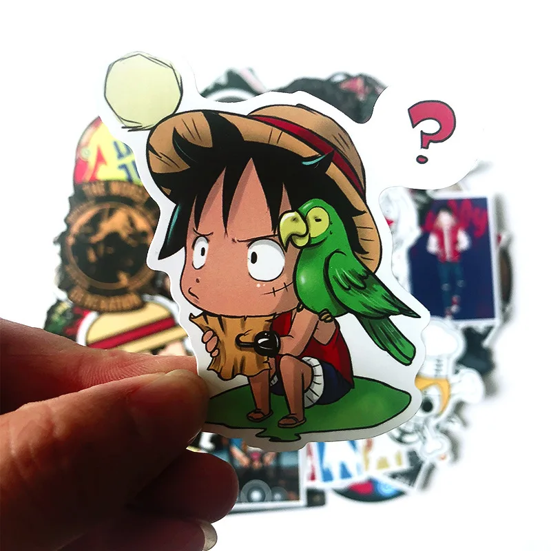 

100 Pcs Anime One-Piece Luffy Waterproof PVC Stationery Sticker DIY Luggage Laptop Graffiti Skateboard Children Toy Sticker
