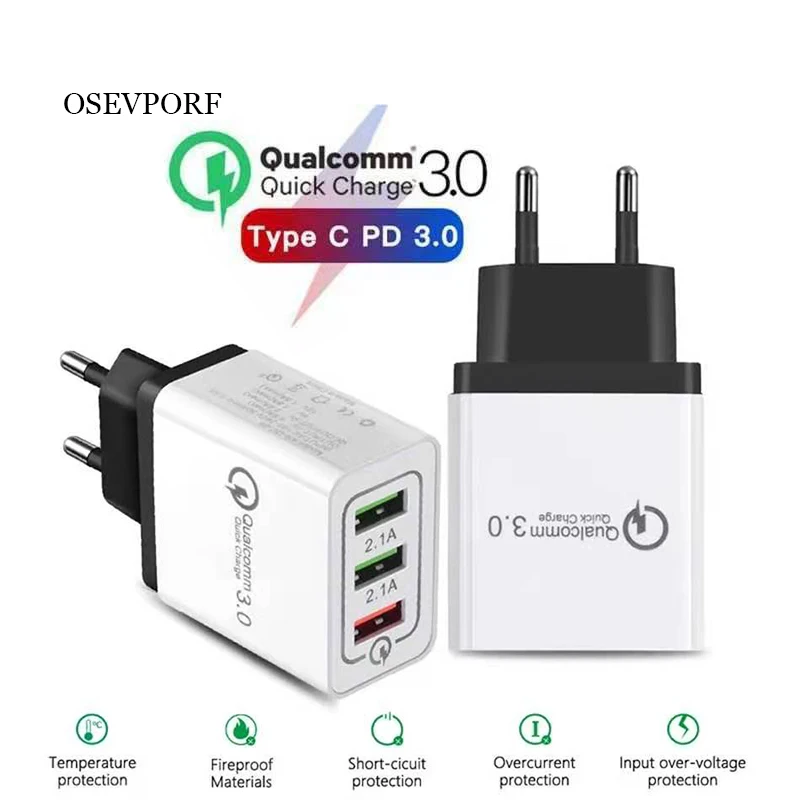 Зарядное устройство USB 18 Вт быстрая зарядка 3 0 QC адаптер для быстрой зарядки