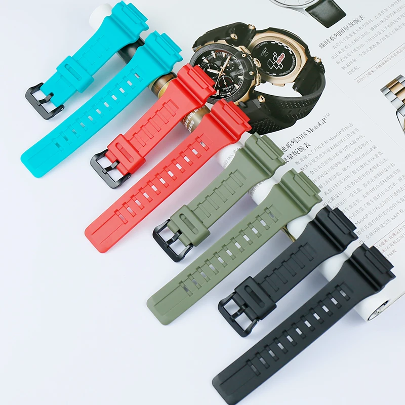 Watch accessories men's resin black strap for Casio AQ-S810W AEQ-110W W-735H ladies sports waterproof strap