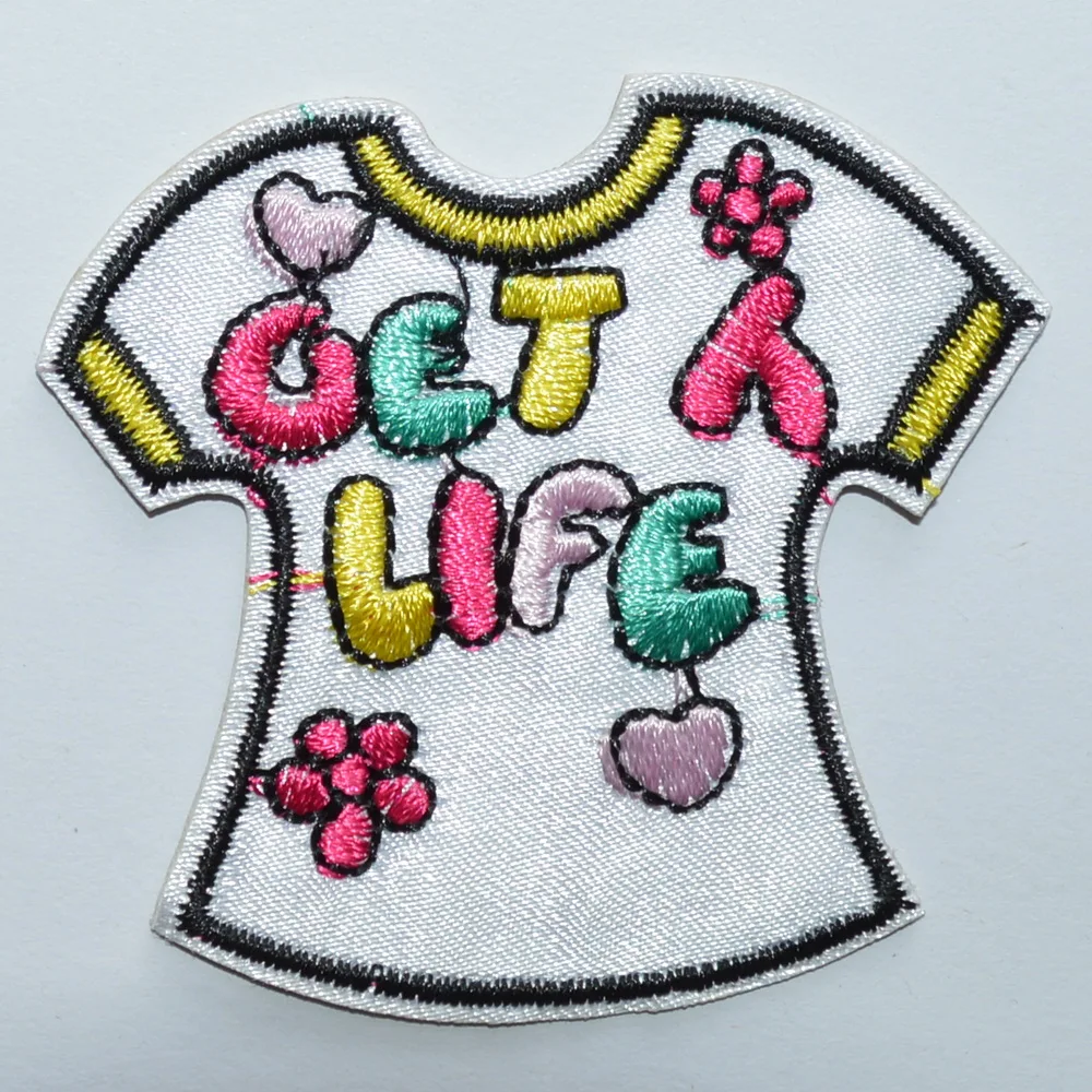 

1x Magic T Skirt Life Iron on Patches for Jackets Stickers Appliques Diy Punk Skull Anime Sew on Patch for Clothing Embroidered