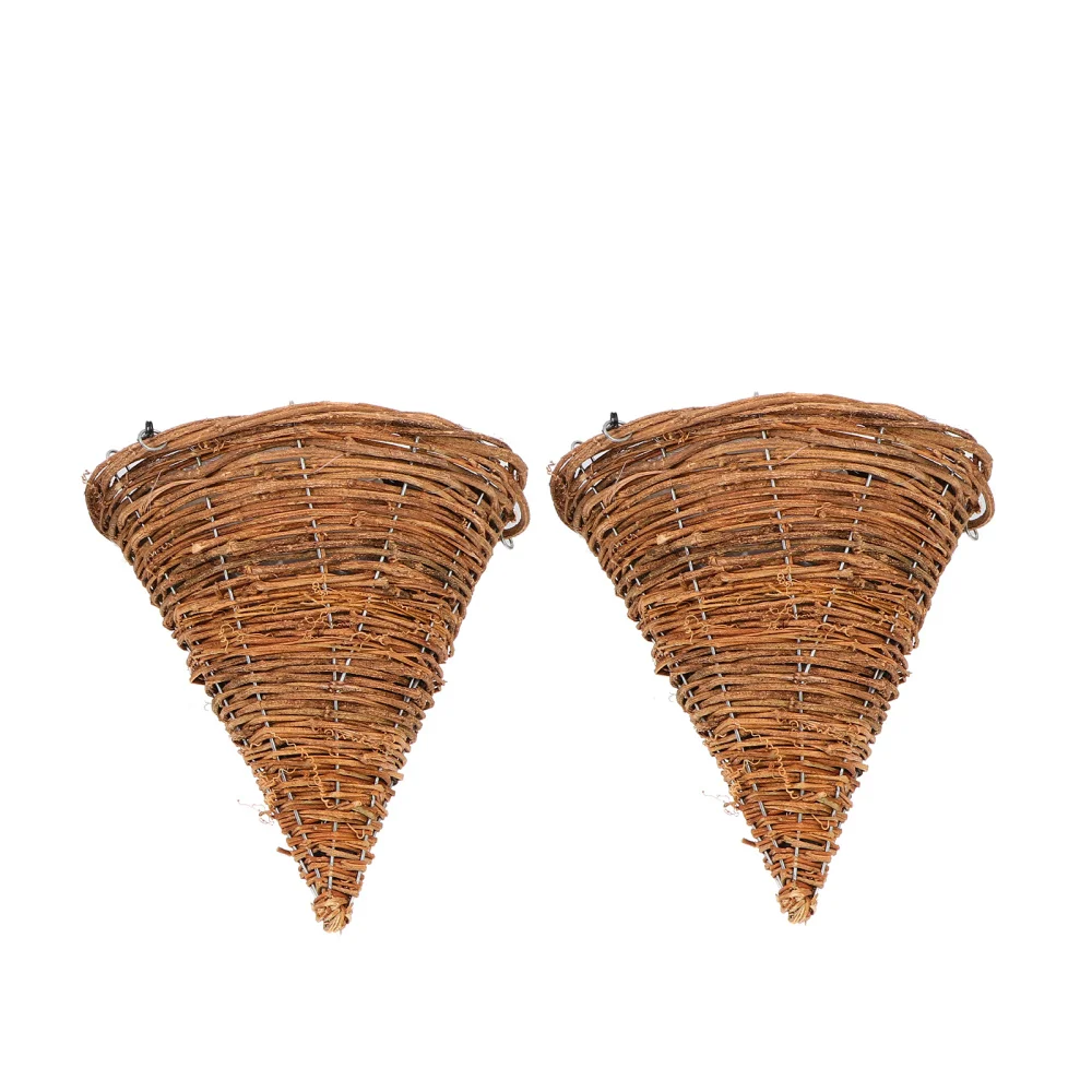 

2 Sets Pointed Hanging Flower Basket Woven Hanging Flower Arrangement Basket