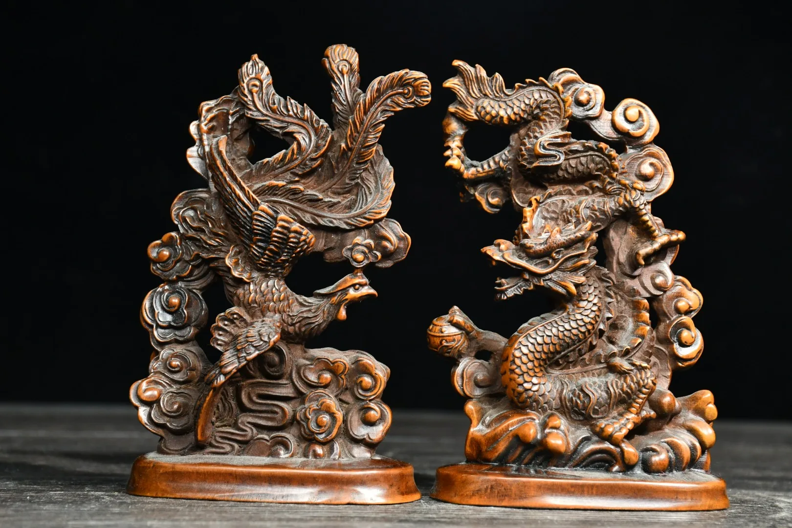 

Статуя китайского дракона и феникса Lucky Seikos, 5 дюймов, пара дракона и феникса, китайский дракон, сделано на небесах