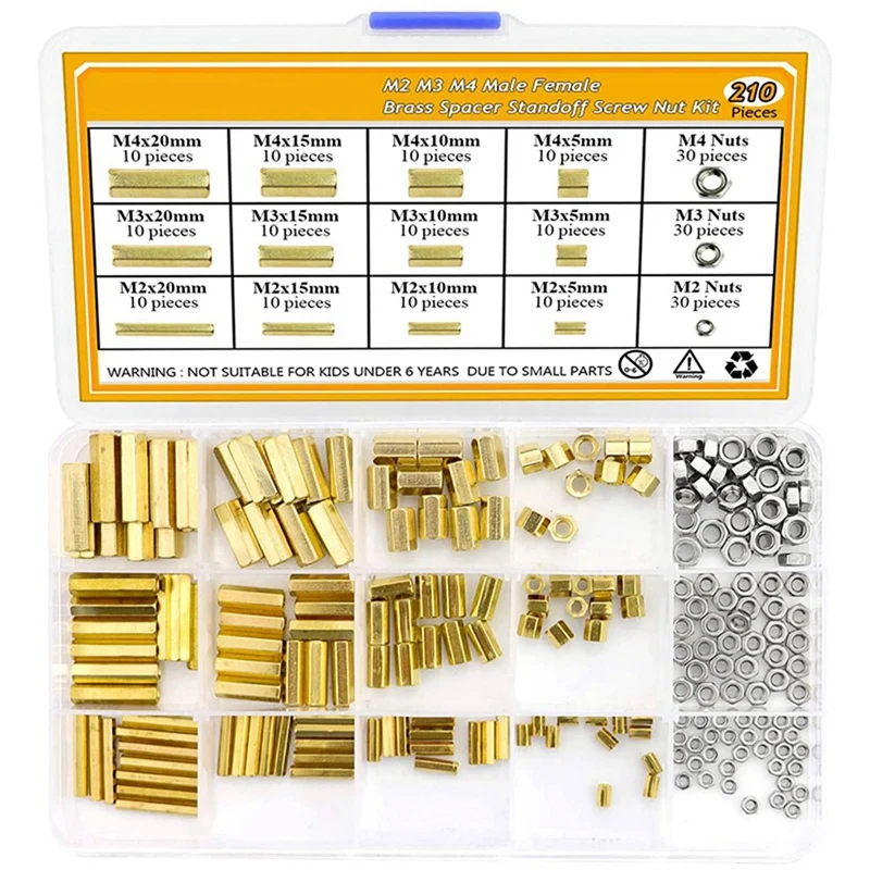 

Male Female Nylon Hex Spacer Standoff Screw Nut M2 320PCS with 420Pcs Male Hexagonal Brass Washer Stud Screw Nut