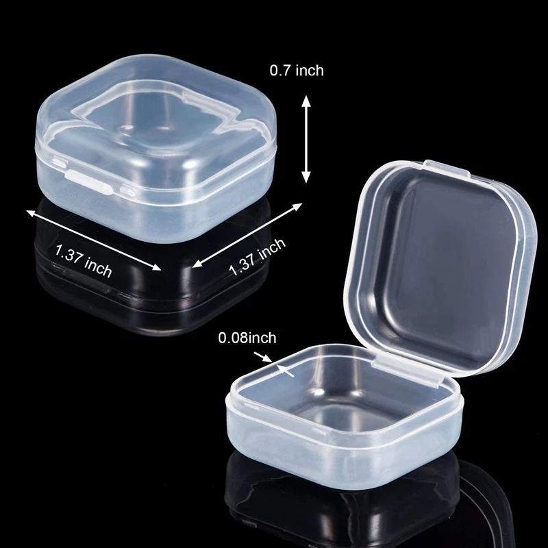 

24Pcs Small Clear Plastic Beads Storage Containers Box with Hinged Lid for Storage of Small Items Crafts Hardware